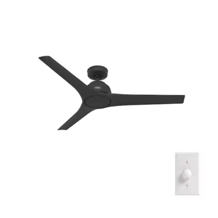 HUNTER Gallegos 52 in. Flat Matte Black Indoor/Outdoor Ceiling Fan 51583